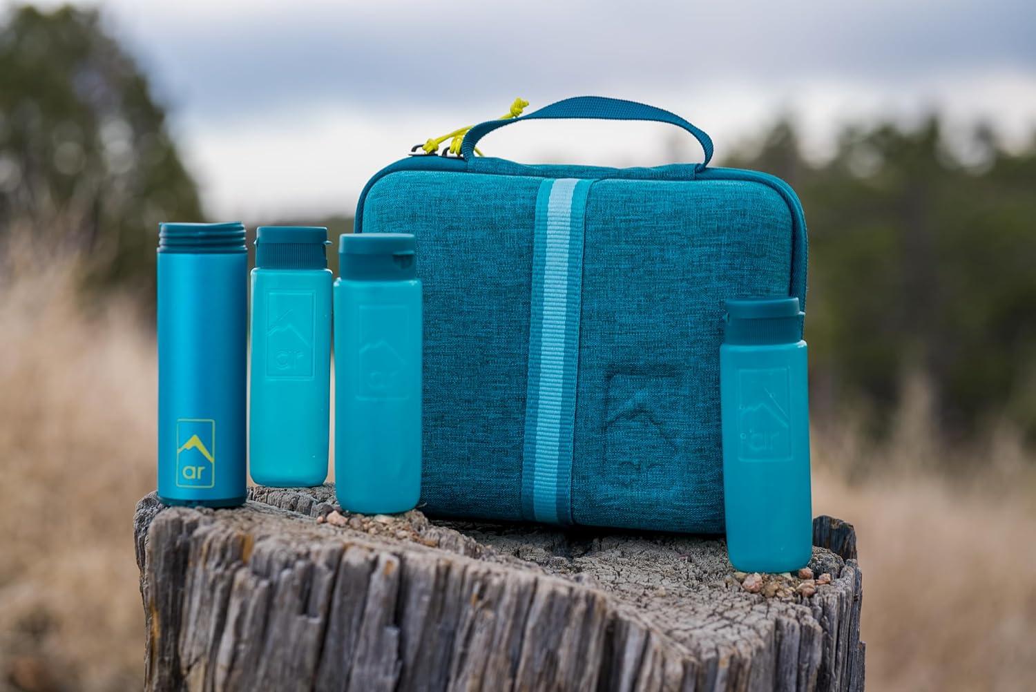 image:imageAdventure Ready Adventure Hanging Toiletry Kit Camping Toiletry Bag with Soap Flakes Compressed Towelettes Toothbrush Mirror amp More