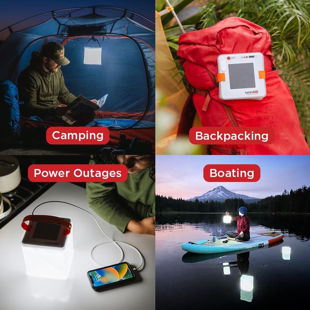 image:imageLuminAID Max Quick Inflate 2in1 Solar Camping Lantern and Phone Charger Rechargeable LED Lamp for Camping Hiking amp Travel Waterproof Emergency Light for Power Outages Hurricane Survival Kits