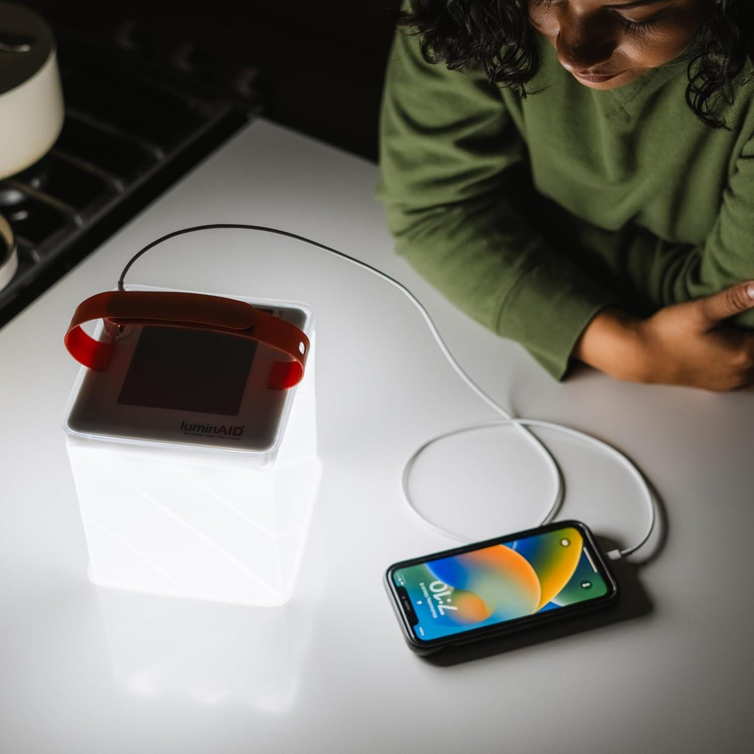 image:imageLuminAID Max Quick Inflate 2in1 Solar Camping Lantern and Phone Charger Rechargeable LED Lamp for Camping Hiking amp Travel Waterproof Emergency Light for Power Outages Hurricane Survival Kits