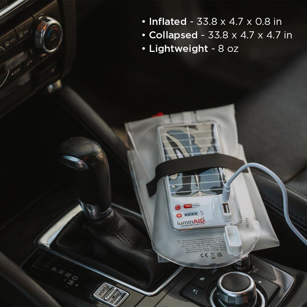 image:imageLuminAID Solar Beam with Phone Charger Shatterproof amp Waterproof Inflatable Tube Lantern with 300 Lumens of Bright LED Perfect for Camping Backpacking Hiking Emergency