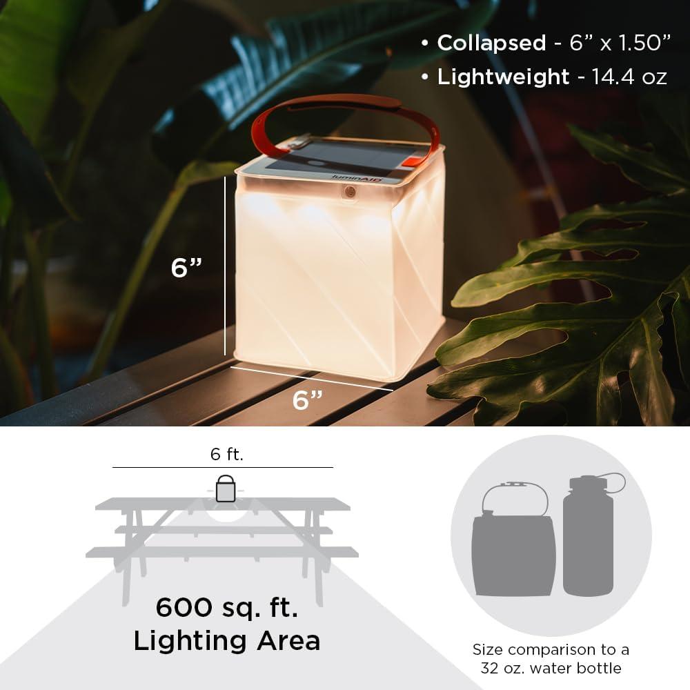 image:imageLuminAID Survivor Solar Lantern with Dual Phone Charger Inflatable LED Lamp for Camping Hiking and Travel Emergency Light for Power Outages Hurricane Survival Kits