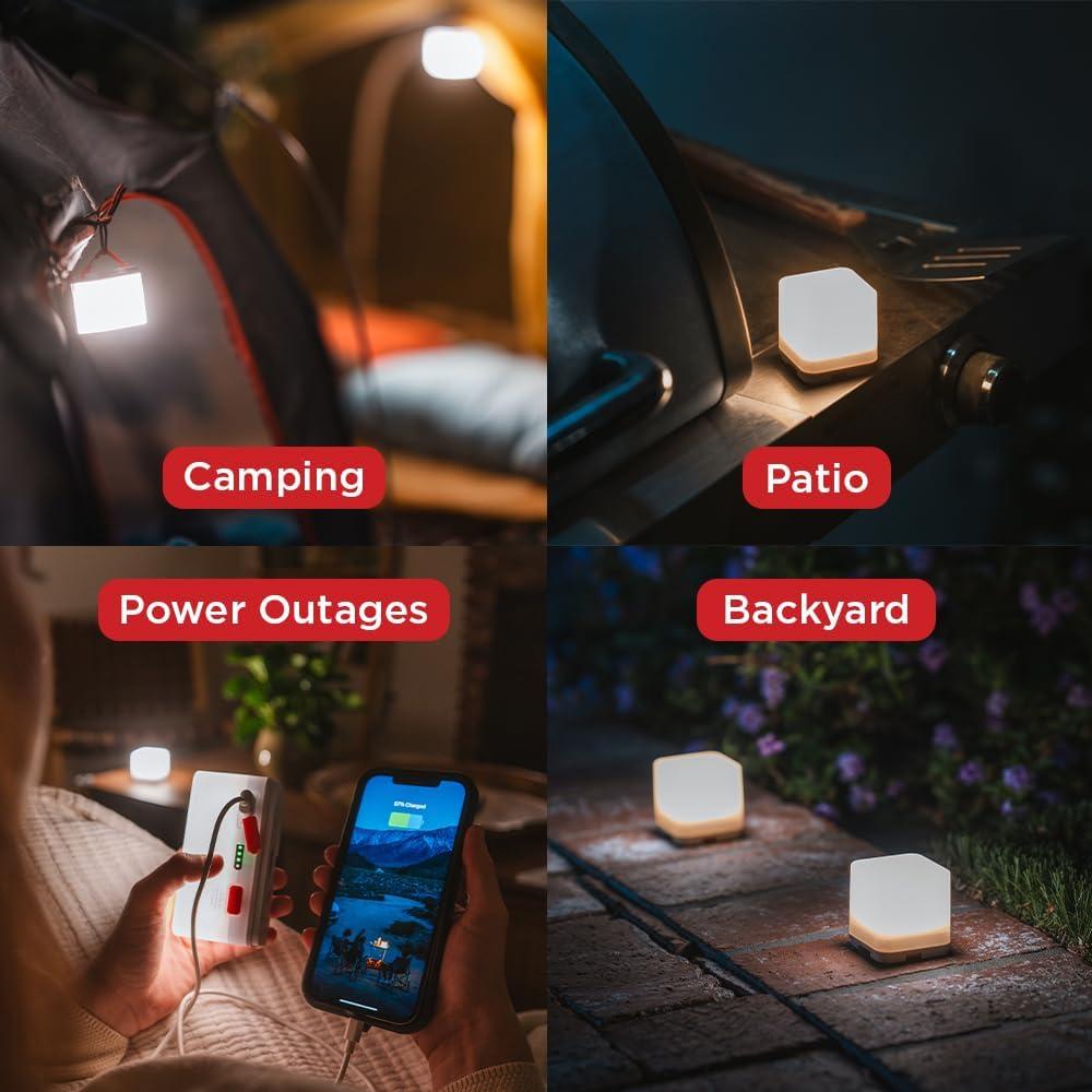 image:imageLuminAID Trio Solar Cube Lanterns with Phone Charger LED Lamp for Camping Hiking and Travel Emergency Light for Power Outages Hurricane Survival Kits