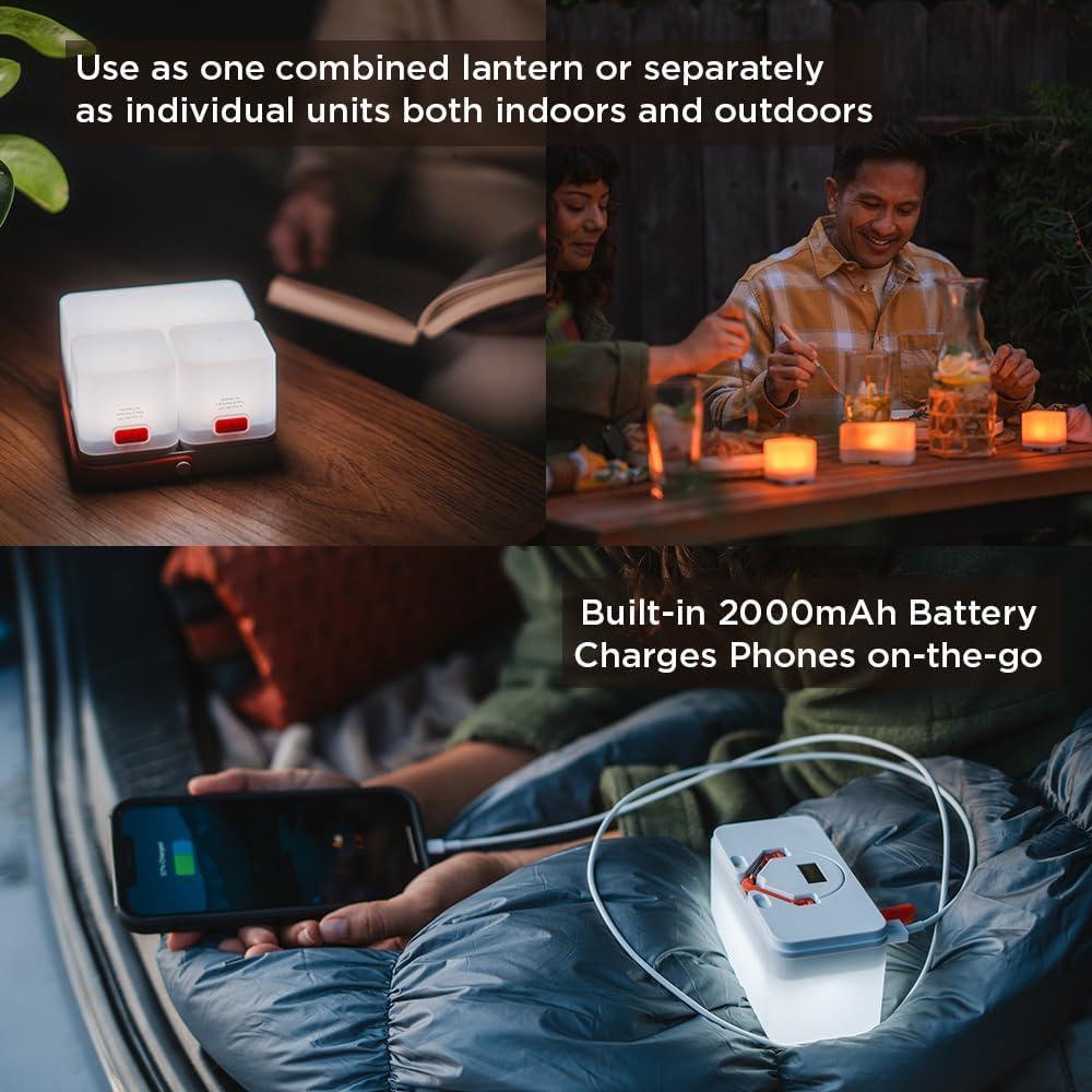 image:imageLuminAID Trio Solar Cube Lanterns with Phone Charger LED Lamp for Camping Hiking and Travel Emergency Light for Power Outages Hurricane Survival Kits