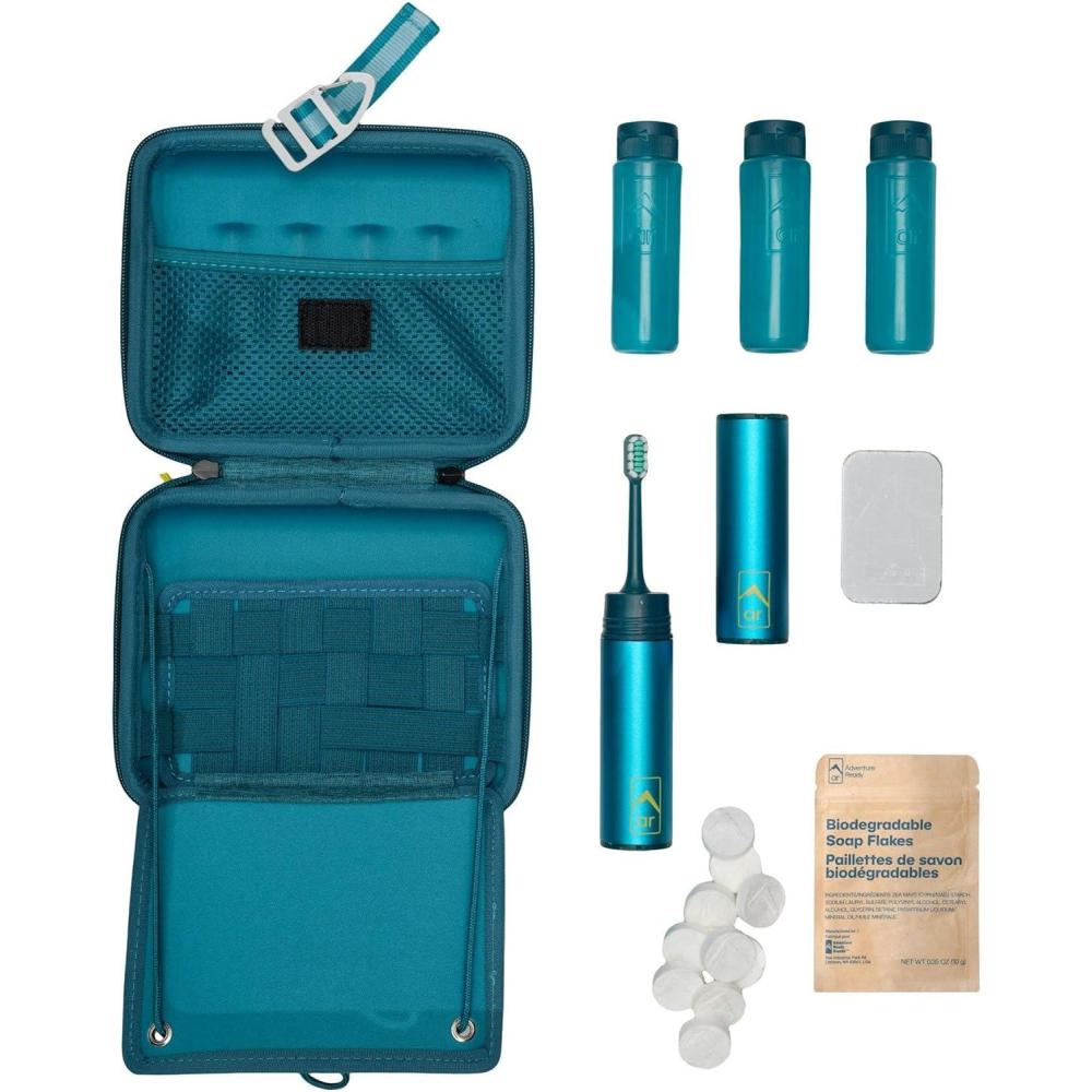 image:imageAdventure Ready Adventure Hanging Toiletry Kit Camping Toiletry Bag with Soap Flakes Compressed Towelettes Toothbrush Mirror amp More