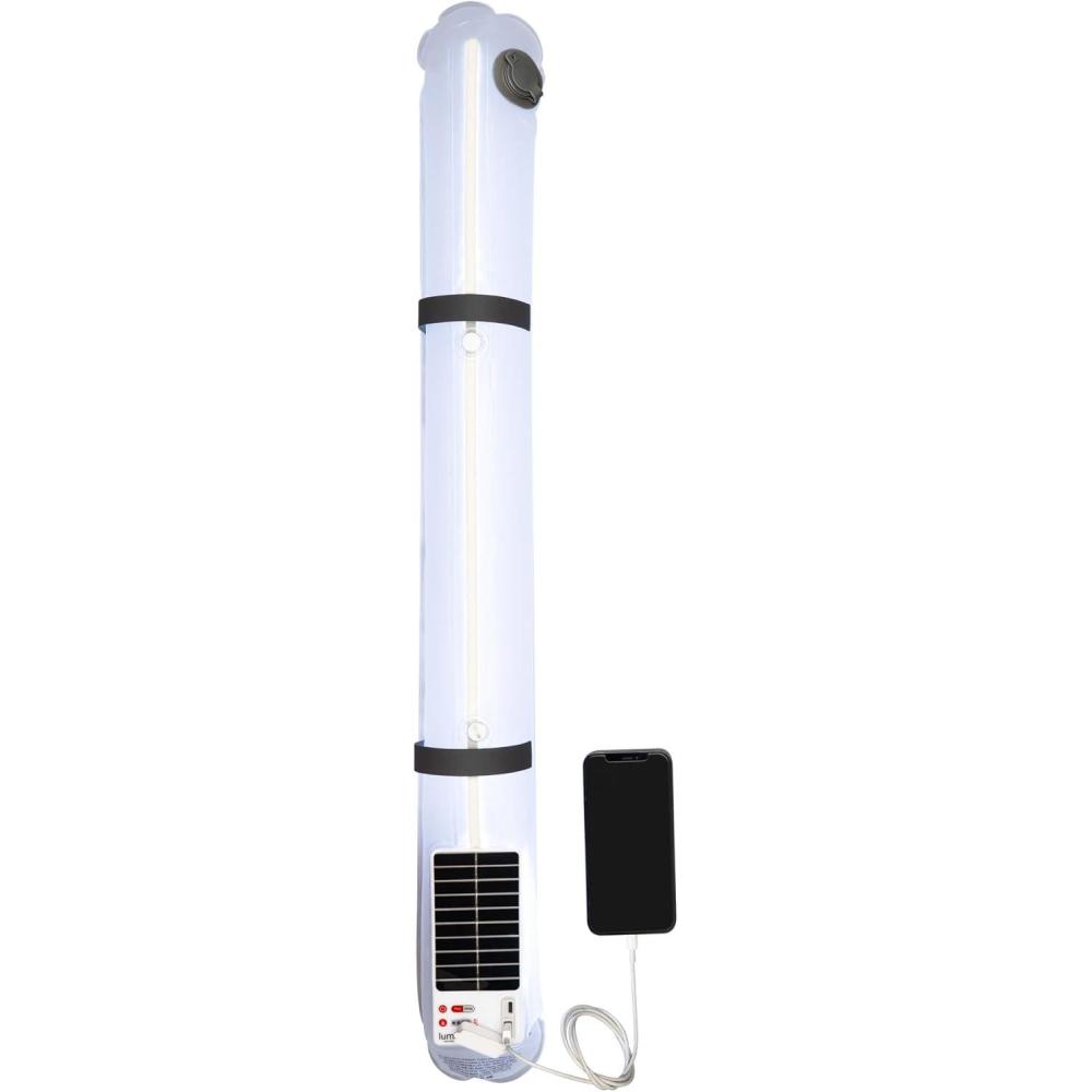 image:imageLuminAID Solar Beam with Phone Charger Shatterproof amp Waterproof Inflatable Tube Lantern with 300 Lumens of Bright LED Perfect for Camping Backpacking Hiking Emergency